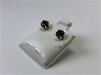 10K Gold Black Diamond (1.00ct) Earrings