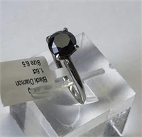 10K White Gold Black Diamond (1.60ct) Ring