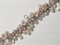 Sterling Silver Handcrafted Pearl Bracelet