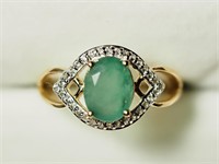 Sterling Silver Genuine Emerald Ring