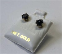10K Gold Black Diamond (1.25ct) Earrings