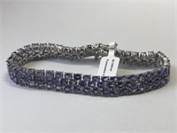Silver Natural Tanzanite (21.70ct) Bracelet