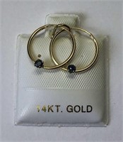 14K Gold Sapphire (0.15ct) Earrings