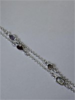 Sterling Silver Assorted Gemstone Necklace