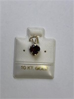 10K Gold Garnet (0.88ct) Pendant