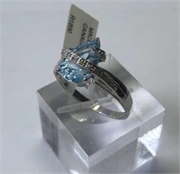 14K Gold, Topaz (3.60ct) & Cubic Ring