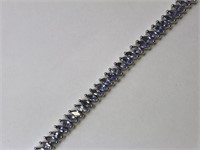 Sterling Silver & Tanzanite (8.70ct) Bracelet