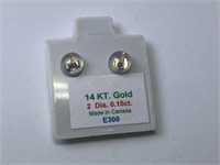 14K Gold & Diamond (0.15ct) Earrings