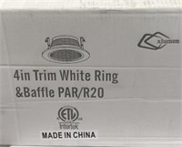 Intertek 4in trim white ring and baffle, case