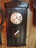 GERMAN OAK BOX CLOCK 8 DAY