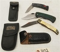 THREE (3) FOLDING KNIVES