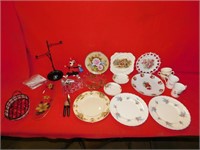 Qty of plates, can opener, cookie cutters, etc