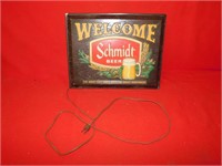 Welcome Schmidt beer sign