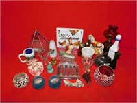 Qty of ornaments and lanterns, cup etc