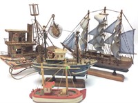 Copper & Wooden Model Fishing Boats