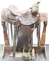 Leather Western Horse Saddle w/ Concho's