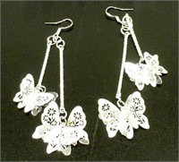 Pair of .925 Silver Dangle Butterflies - New