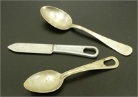 2 U.S. Spoons - One a Tablespoon & 1 U.S. Knife