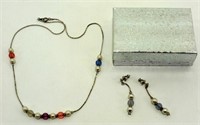 18" Necklace w/ Matching Dangle Earrings - New