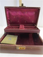 Leather Jewelry case with Seth Thomas Box