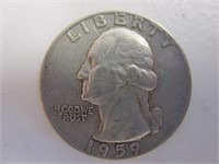 Coin; 1959 Silver Washinton Quarter