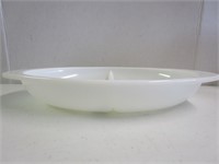 Pyrex divided dish; white