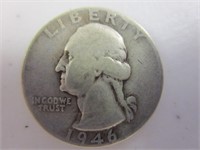 Coin; 1946 Silver Washington Quarter