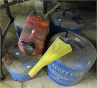(4) Kerosene cans and small gas can.