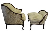 Henredon French Style Armchair & Ottoman