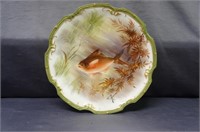 Antique Limoges France Hand Painted Fish Plate