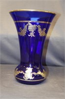 Antique Hand Painted Blue Vase