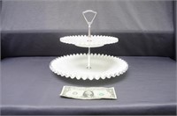 Silvercrest 2 Tier Serving Dish With Center Handle