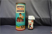 Vintage Popeye Thermos & Halsam Bricks Toy