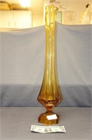 Decorative Amber Art Glass Vase