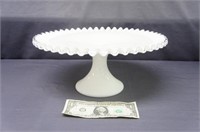 Fenton silvercrest milk glass cake stand