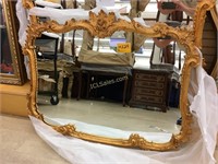 Cavalier Hotel Mirror, Gilt Frame, Rosebud