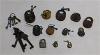 Set of Antique locks and Skeleton Keys