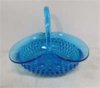 Large Blue Fostoria Glass Basket