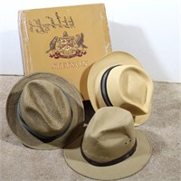 Collection of (3) Men's Hats & Stetson Hat Box