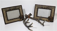 Small Antlers & (2) Western Picture Frames
