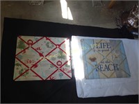 2-Theme boards:  Christmas & Beach  approx 16"