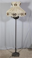 Metal 3-Light Floor Lamp with Macrame Lamp Shade