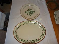 Lenox Holiday large oval platter (chip) & round