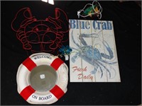 Crab wine rack, welcome life saver & Blue Crab