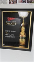 Miller Beer Sign-27 1/2"W x 34"H