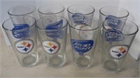8-16 oz. Bud Lite/Steelers Beer Glasses-Libbey