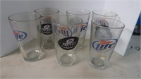 6-16 oz. Miller Lite Beer Glasses