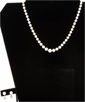 Jewelry 14kt Gold Pearl Necklace & Earrings