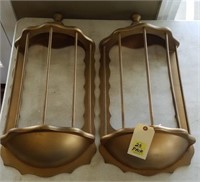 PAIR OFGOLD WALL SCONCES