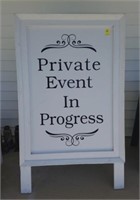DOUBLE SIDED EVENT SIGN A-FRAMED